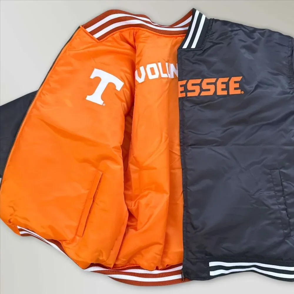 NWT Tennessee Volunteers Reversible Satin Full-Zip Jacket Orange/Gray Size 4XL